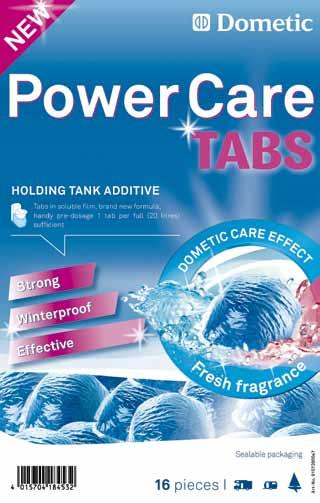 Mobilne rozwiązania sanitarne 231 Opakowanie 16 sztuk Silne działanie Skuteczne nawet zimą Łatwe użycie Tabletki Dometic PowerCare 7.