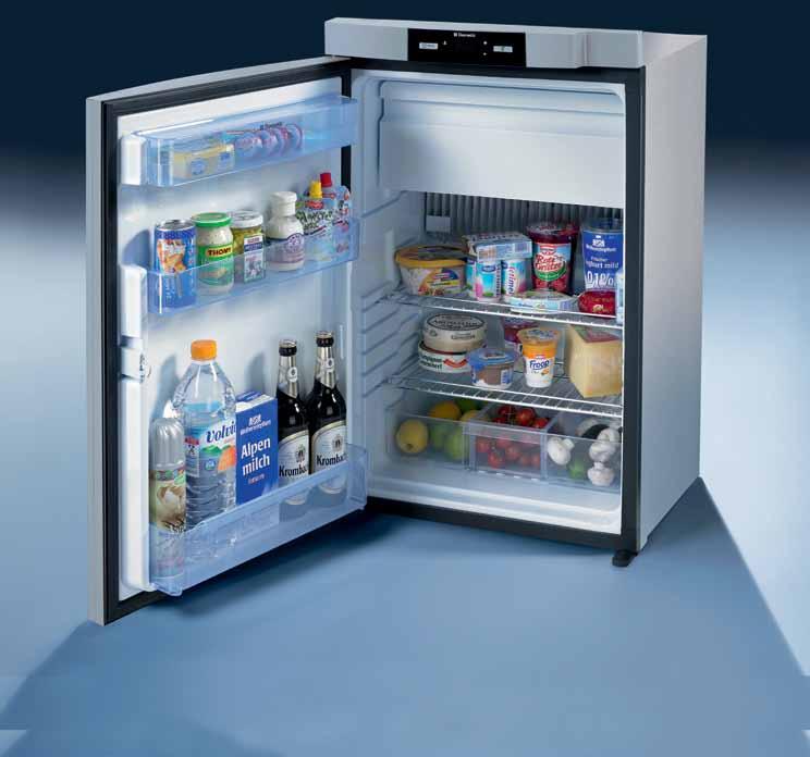 36 Lodówki absorpcyjne 4 5 1 6 2 3 Dometic RM 8505 Zalety lodówek Dometic serii 8: 1) Wyjmowana zamrażarka opatentowana na całym świecie innowacja 2) Elastyczny system półek 4) Innowacyjny sposób