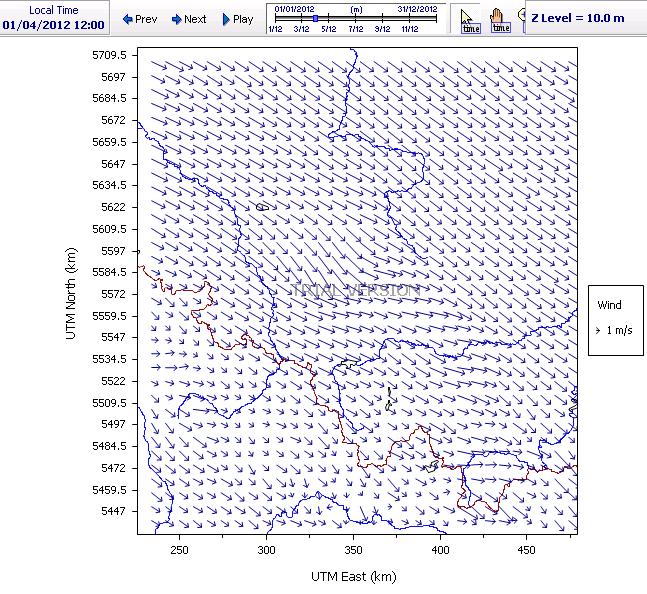 Dziennik Urzędowy Województwa Śląskiego 254 Poz. 6275 Rysunek 53 Przykład pola meteorologicznego wartości odnośnie wiatru uzyskane z modelu GEM przykład dla 1 kwietnia 2014 r. godzina 12.00 10.11.