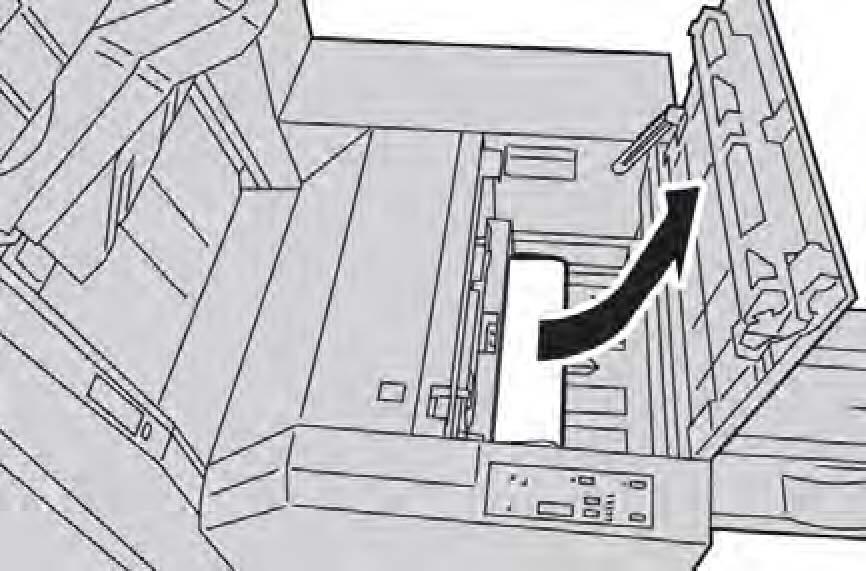 Moduł przycinarki SquareFold 6. Jeśli prawa pokrywa finishera została otwarta w korku 3, należy ją zamknąć.
