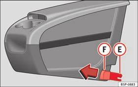 110 Gdy schowek przenośny nie jest używany, powinien być zawsze należycie zamocowany siatką zabezpieczającą w bagażniku.