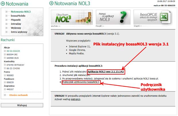 5. Przed uruchomieniem pliku instalacyjnego, należy wylogować się z serwisu transakcyjnego (Serwer Zleceń Stocks OnLine), zamknąć wszystkie aktywne aplikacje, w tym przeglądarki internetowe. 6.