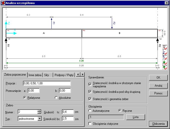 ROBOT Millennium wersja 19.0 - Podręcznik użytkownika strona: 245 6.1.1. Analiza szczegółowa (polska norma stalowa PN 90) Opcja umożliwia szczegółową analizę prętów dwuteowych wykonanych z profili walcowanych lub spawanych.