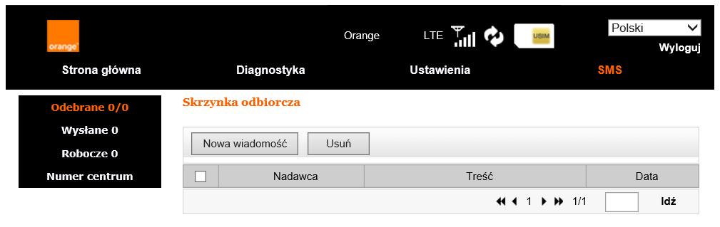 8.5 SMS Menu SMS umożliwia wysyłanie i odbieranie wiadomości SMS.