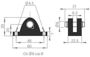 akcesoria montażowe st 92298 mocowanie naścienne stalowe ø 10 mm hg 100/2 mocowanie naścienne stalowe trzpień ø 8 mm hg 100/2 mocowanie naścienne trzpień ø 8 mm I = HG 100/21 INOX st p101 - M6 ST