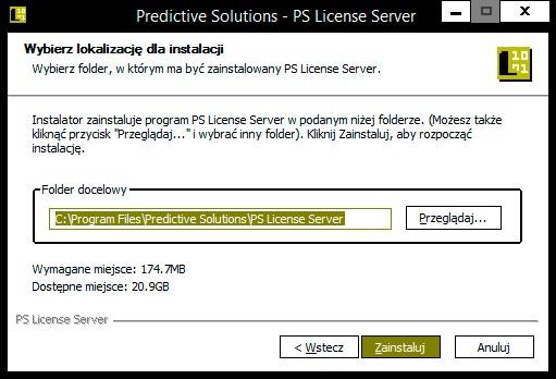 Przeprowadzenie autoryzacji licencji na serwerze licencji kończy proces instalacji licencji i oprogramowania PS License Server.