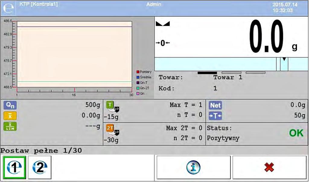 Uwaga: W przypadku wagi wieloplatformowej użytkownik w parametrze < Platforma> ma możliwość przypisania numeru platformy do kontroli.