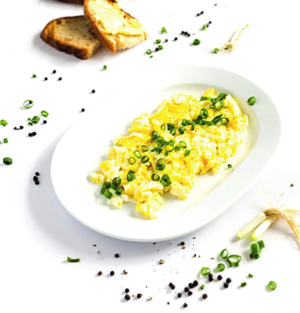 scrambled eggs with butter.