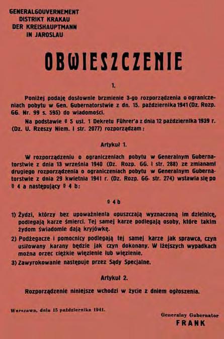 Polacy ratujący Żydów w latach II wojny światowej karta nr 6 Warszawa, 15 października 1941 r.