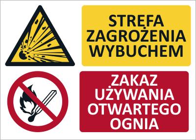 +90 OZNAKOWANIE PLACU BUDOWY - OZNAKOWANIE STREFY ZAGROŻONEJ WYBUCHEM Zgodnie z wymogami prawa skierowanymi do podmiotów prowadzących procesy technologiczne z użyciem materiałów mogących wytworzyć