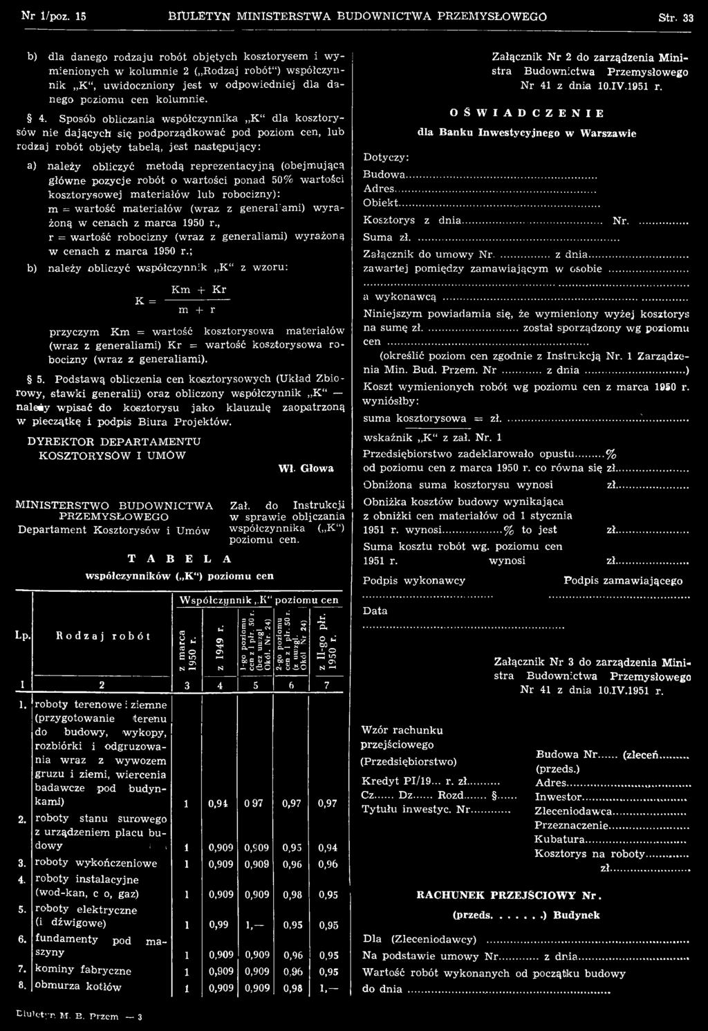 , r = w artość robocizny (wraz z generaliam i) wyrażoną w cenach z m arca 1950 r.
