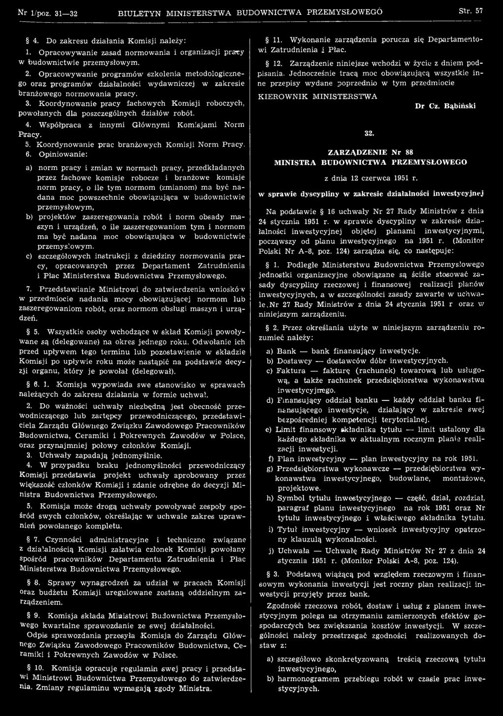 K oordynow anie prac branżow ych Kom isji Norm Pracy. 6.