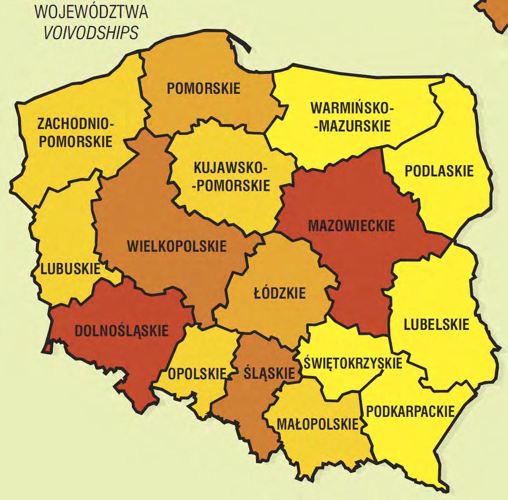 PKB na 1 mieszkańca w Polsce w 2014