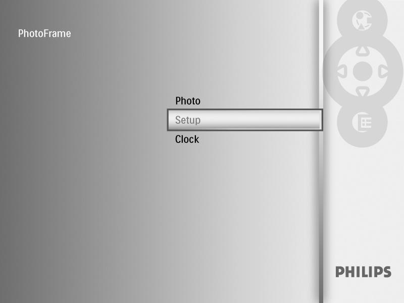 2 Podłączanie do zasilania z sieci Podłączyć dołączony kabel zasilający do urządzenia PhotoFrame i do gniazda elektrycznego.