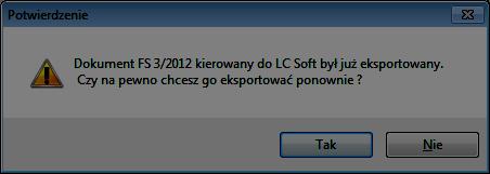 Ponowny eksport Zdarza się, że błędnie wypełniliśmy list przewozowy i chcemy ponownie utworzyć nowy.