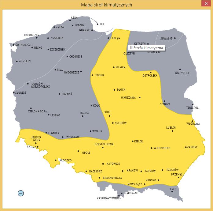 Opis danych wejściowych projektu miast. Drugi sposób polega na wyborze z mapy Polski odpowiedniej miejscowości.