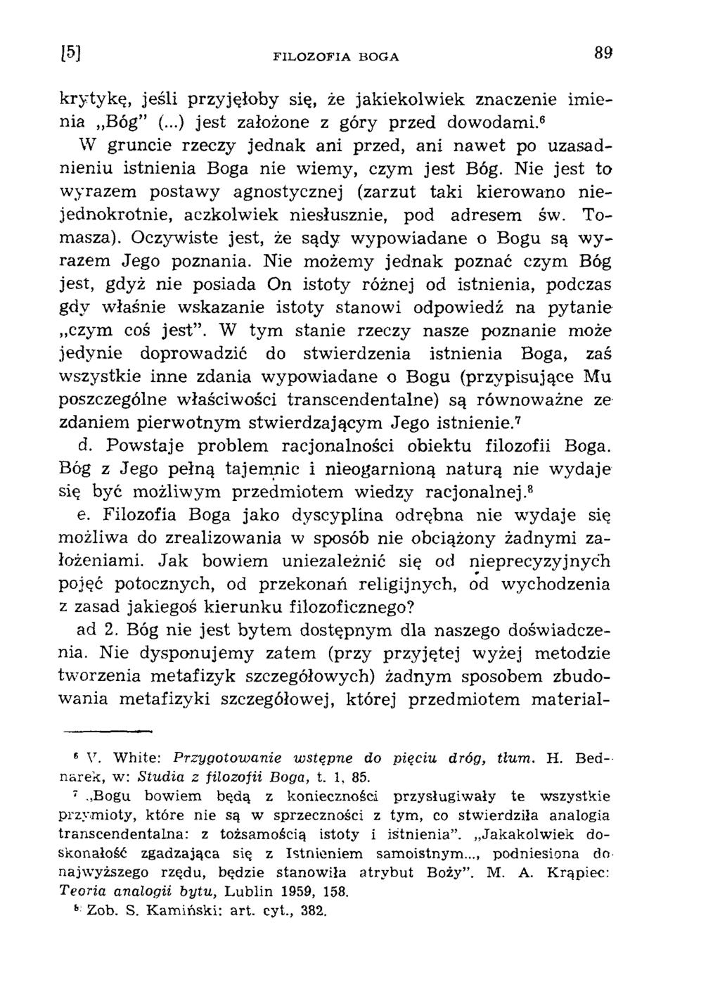 krytykę, jeśli przyjęłoby się, że jakiekolwiek znaczenie imienia Bóg (...) jest założone z góry przed dowodami.