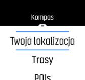 Aby zamknąć kompas, przesuń palcem w prawo lub przytrzymuj naciśnięty środkowy przycisk.