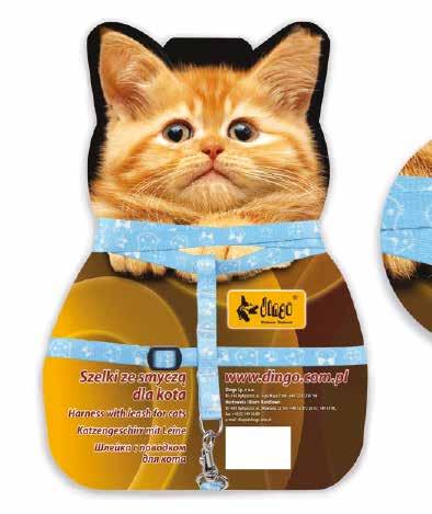 SZELKI ZE SMYCZĄ FUN CAT Harness with leash FUN CAT Geschirr mit Leine FUN CAT Шлейка + поводок «FUN CAT» KOMPLET KICIO S : SZELKI + SMYCZ Kicio