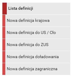 90 Definicje Rysunek 11.2: Boczne menu definicji Rysunek 11.3: Lista definicji-belki Wszystkie balki zawierają takie informacje jak: ikony (rys.