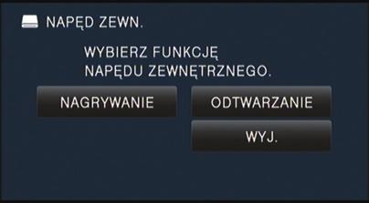 1 Podłącz zasilacz sieciowy (dołączony do nagrywarki DVD) do nagrywarki. Kamera nie zapewnia zasilania nagrywarki DVD. 2 Podłącz zasilacz sieciowy do kamery i zmień tryb na.