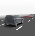 Automatyczne światła drogowe (AHB) Kamera systemu Toyota Safety Sense wykrywa pojazdy nadjeżdżające z naprzeciwka oraz światła tylne aut poruszających się z przodu, a następnie