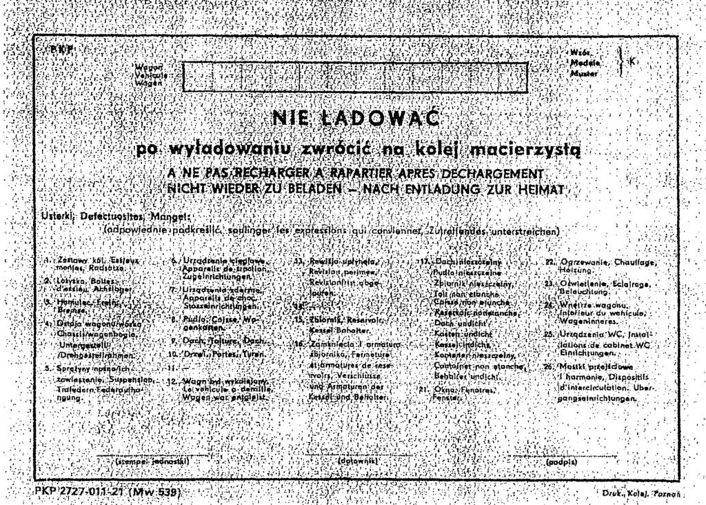78 Wzór nalepki Mw 543 Hamulec