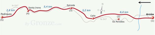 Etap 33 Arzua - Pedrouzo (Arca) (18 km) Jest etapem nerwów, ale także wyciszającego ukojenia.