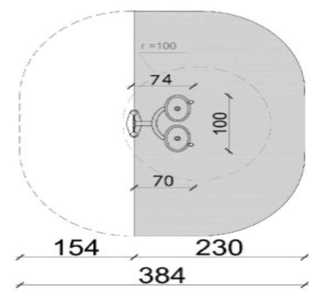 Główna rura konstrukcyjna pylonu o średnicy 90 mm, grubość ścianki 3,6 mm. Pozostałe rury o średnicy 76,1 mm, 48,3 mm, 26,9 mm.