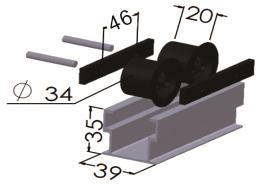 Listwa rolkowa aluminiowa z kołnierzem 86217