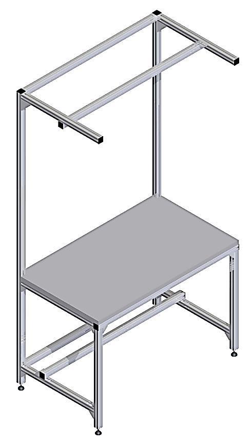 przkładowe projekt Stanowisko montażowe wersja podstawowa Specfikacja: wmiar: wsokość 2200 mm szerokość 1200 mm wsokość blatu 850 mm głębokość 700 mm konstrukcja z profili 4040 [8] blat robocz z