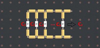 Łączenie równoległe kondensatorów Kolejnym sposobem jest łączenie równoległe.