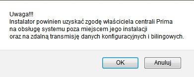 IP Prima poprzez stronę internetową mojacentrala.pl.