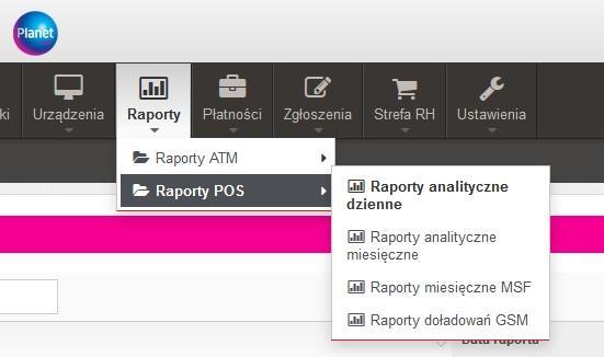 W celu zawężenia poszukiwań możliwe jest wykorzystanie szybkiego filtrowania poprzez wpisanie w zaznaczone pole identyfikatora poszukiwanego terminala POS.