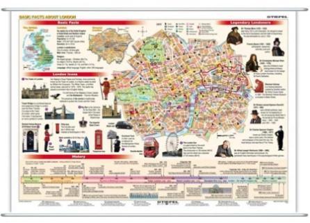 Plansza edukacyjna zawierająca na dwóch stronach ogólne informacje o stolicy