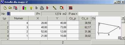 Obliczenie powierzchni w C-Geo Działki, użytki Obliczanie powierzchni działek (użytków) wiąże się ściśle z mapą.