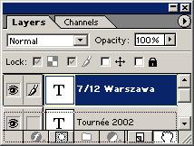 3 Wybierz narzędzie Move Tool - i umieść tekst za znakiem, tak jak to pokazano na obrazku. 4 Wybierz narzędzie Type Tool -. 5 Na pasku opcji kliknij przycisk Right Align Text -.