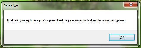 Rys. 3 Ikona programu umieszczona na pulpicie. Po uruchomieniu programu pojawi się okienko z następującym komunikatem: Strona 5 Rys. 4 Komunikat o zainstalowaniu wersji testowej.