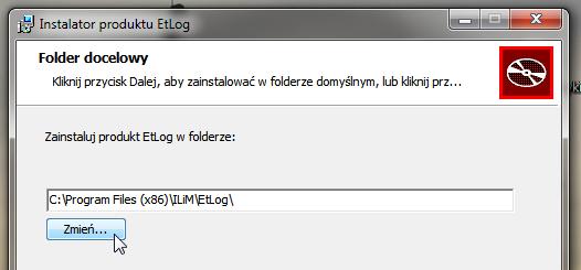 Strona 6 Rys. 6 Okno umożliwiające zmianę folderu instalacyjnego.