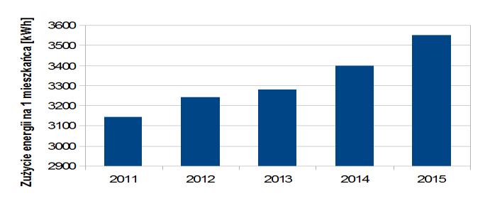 przemysłowy, posiadający 55% udziału w strukturze wykorzystania energii. Wysokim udziałem charakteryzują się również gospodarstwa domowe, na które przypada 15% udziału.