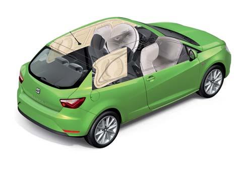 DANE TECHNICZNE Wymiary Bezpieczeństwo 5D SC ST Dostępne silniki SC 5D ST PODUSZKI POWIETRZNE Każdy SEAT Ibiza w standardzie wyposażony jest w przednie i boczne poduszki powietrzne oraz, w zależności