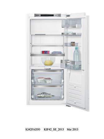 Chłodziarki z górnym zamrażalnikiem strefa 0 C, vitafresh A +++ A ++ Electronic hydrofresh Electronic Telescopic vitafresh softclose Dane KI 42 FAD 30, iq700 Pojemność całkowita: 169 l Klasa