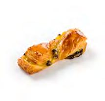 warstwowe ciasto croissanta wzbogacone masłem i perełkami cukrowymi, skręcone i wypieczone w formie muffina.