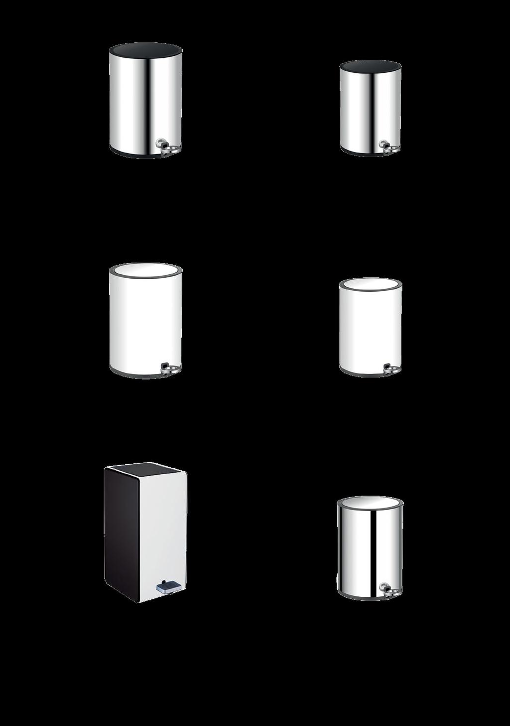 KOSZE NA ODPADKI PEDAL BINS 13 AWD02031344 stal nierdzewna / stainless steel Detale/ Details 21.5x30x26.5cm AWD02031343 stal nierdzewna / stainless steel Detale/ Details 18.5x25.5x23.