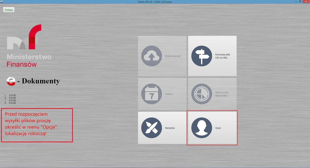 JPK_VAT - przetwarzanie i wysyłka danych Pierwsze uruchomienie aplikacji Klient JPK 2.