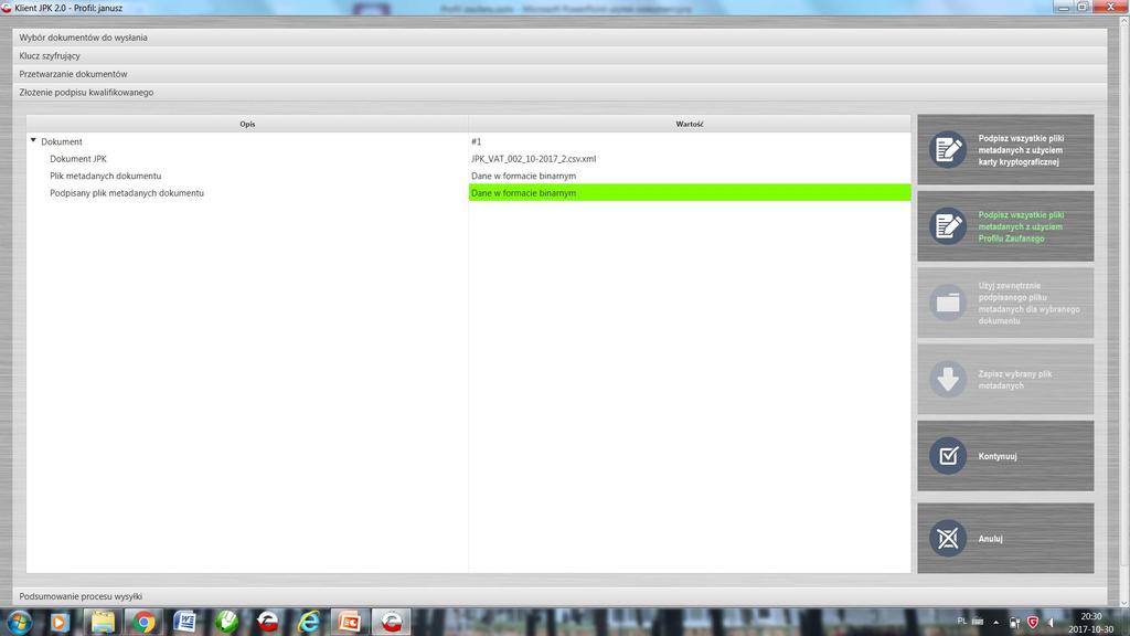 JPK_VAT przetwarzanie i wysyłka danych Podpisywanie profilem zaufanym