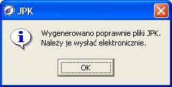 odpowiedni katalog do generowania plików JPK, zaznaczyć wymagane rodzaje plików JPK, które mają zostać wygenerowane za wybrany czas.