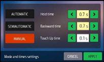 reverse rolling time, time between expanding cycles (to move expander from one to another tube), time to expand with maximum rpm in the initial expanding phase Other features: Expandings counter,