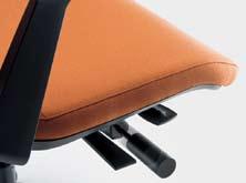 Fixed armrests with polypropylene or polyurethane pads.