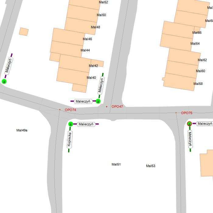 Projekt lokalizacji i treści oznakowania informacji ulicznej - SIM i2 Strona 1 z 1 Skrzyżowanie nr: P 47 bszar: P - porów